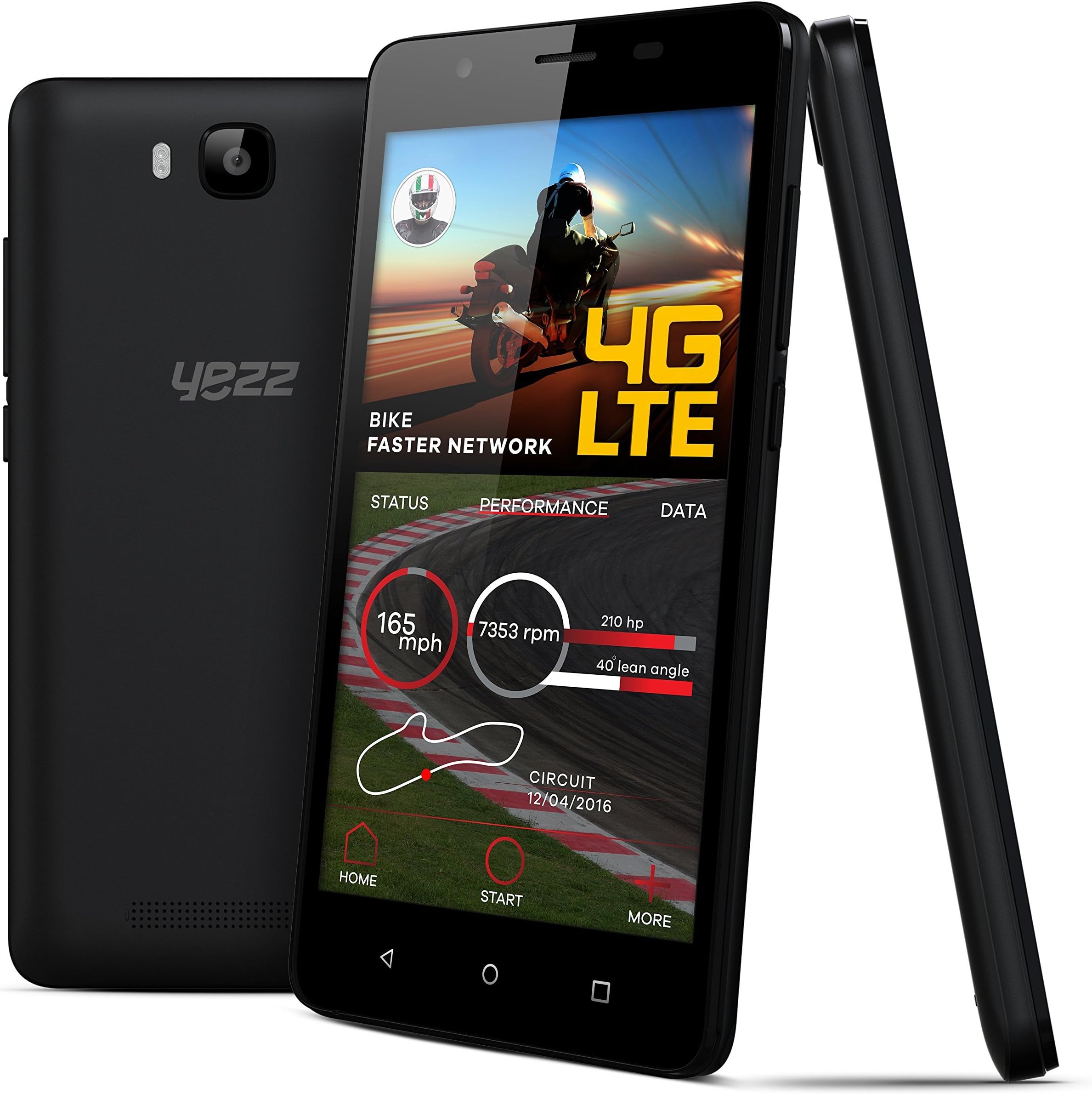 YEZZ 5E LTE 4G – Unlocked Smartphone – 4G LTE, 8GB + 1GB RAM,Black. 1 Year Warranty.