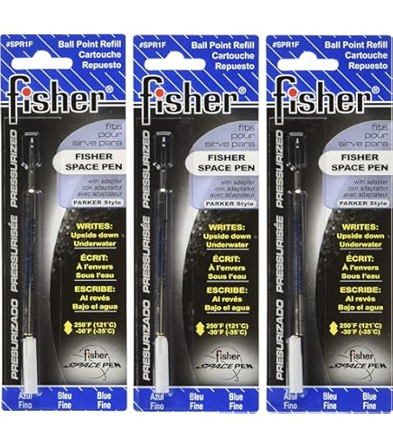 Schmidt: 4889 Lot de 2 recharges pressurisées pour stylo Fisher Space Pen SPR4, encre noire, taille moyenne