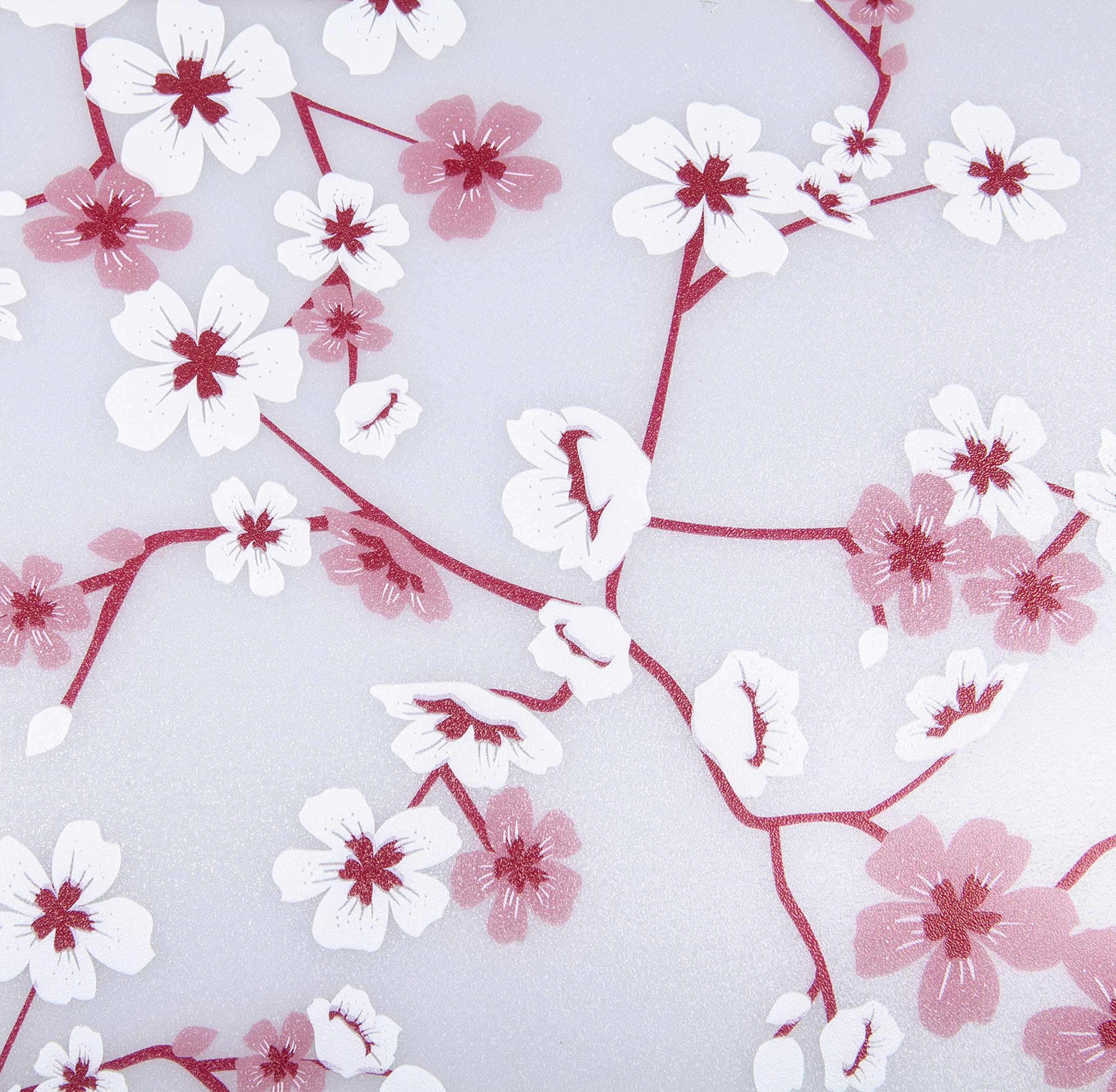 Venilia Vitrostatic 54334 Static Window Film Cherry Blossom Privacy Screen Film Frosted Glass Film for Shower Cubicle Decorative Glass Film Transparent 45 cm x 1.5 m 200 µm (Thickness: 0.2 mm)