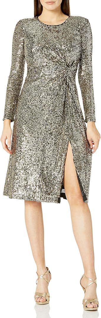 long sleeve sequin midi dress