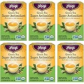 Yogi Tea Green Tea Super Antioxidant Tea - 16 Tea Bags per Pack (6 Packs) - Organic Green Tea for Antioxidant Support - Includes Green Tea Leaf, Licorice Root, Jasmine Green Tea Leaf & More.