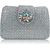 Sparkly Rhinestone Unique Evening Bag Women Floral Clutch Handbag Shoulder Bags | Sparkly, Rhinestone, Unique, Floral