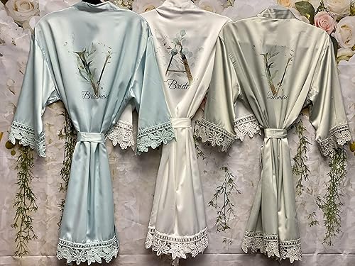 bride and bridesmaid dressing gowns
