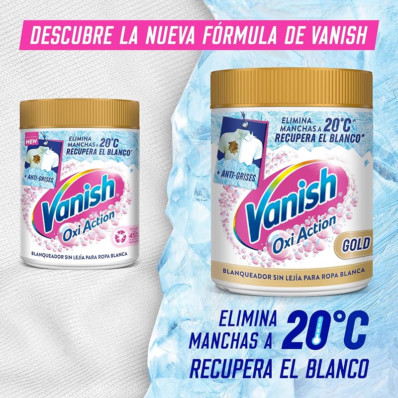 Vanish oxi action multipoder - tira manchas multibenefícios, alvejante e intensificador de lavagem, para roupas brancas, pó, sem alvejante 400gr