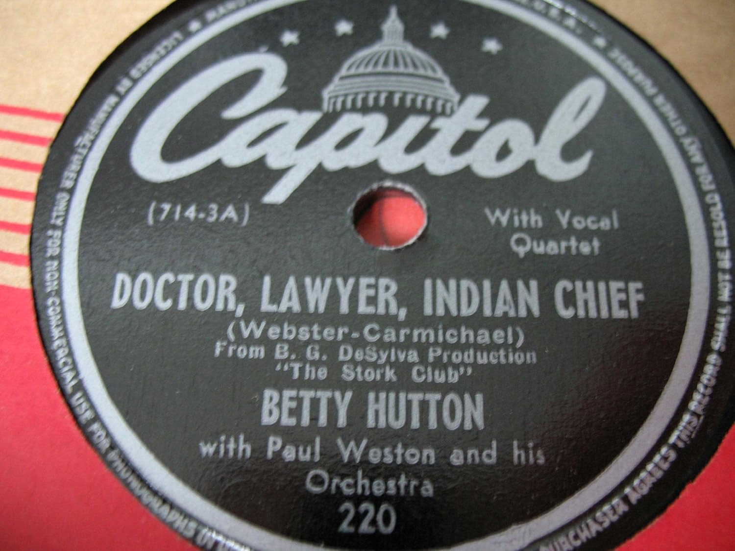 Betty Hutton Doctor, Lawyer, Indian Chief / A Square in the Social