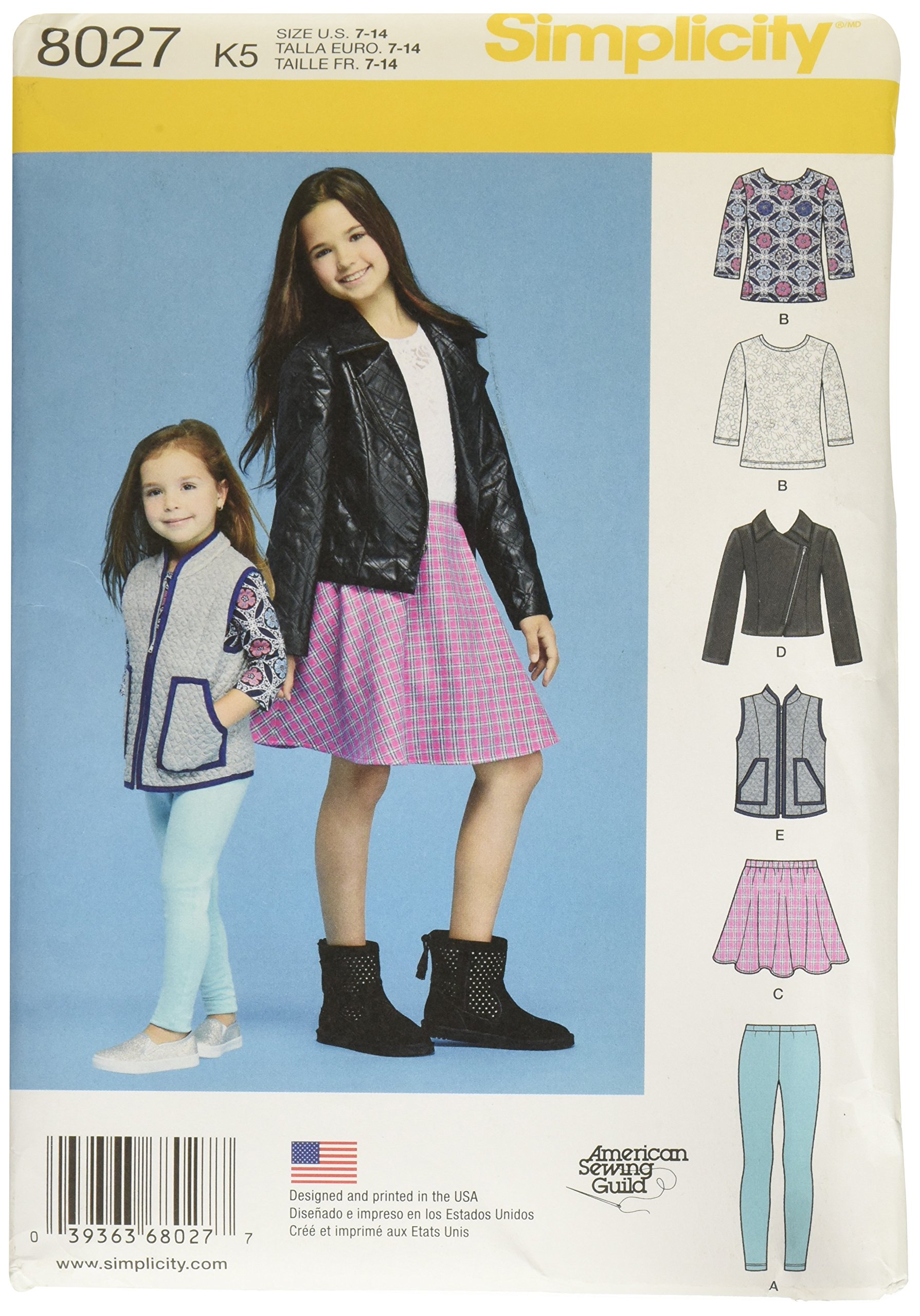 Simplicity 8027K5 Child's and Girls Sportswear Sewing Pattern, Paper