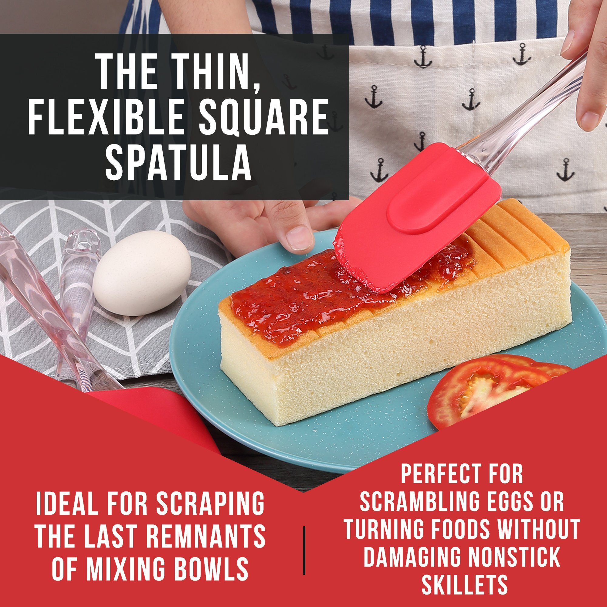 Latest 3-Piece Spatula Set - Multipurpose Silicone, Heat-Resistant, Nonstick, Flexible Spatulas for Icing, Basting, Frosting, Scraping Your Mixing Bowl