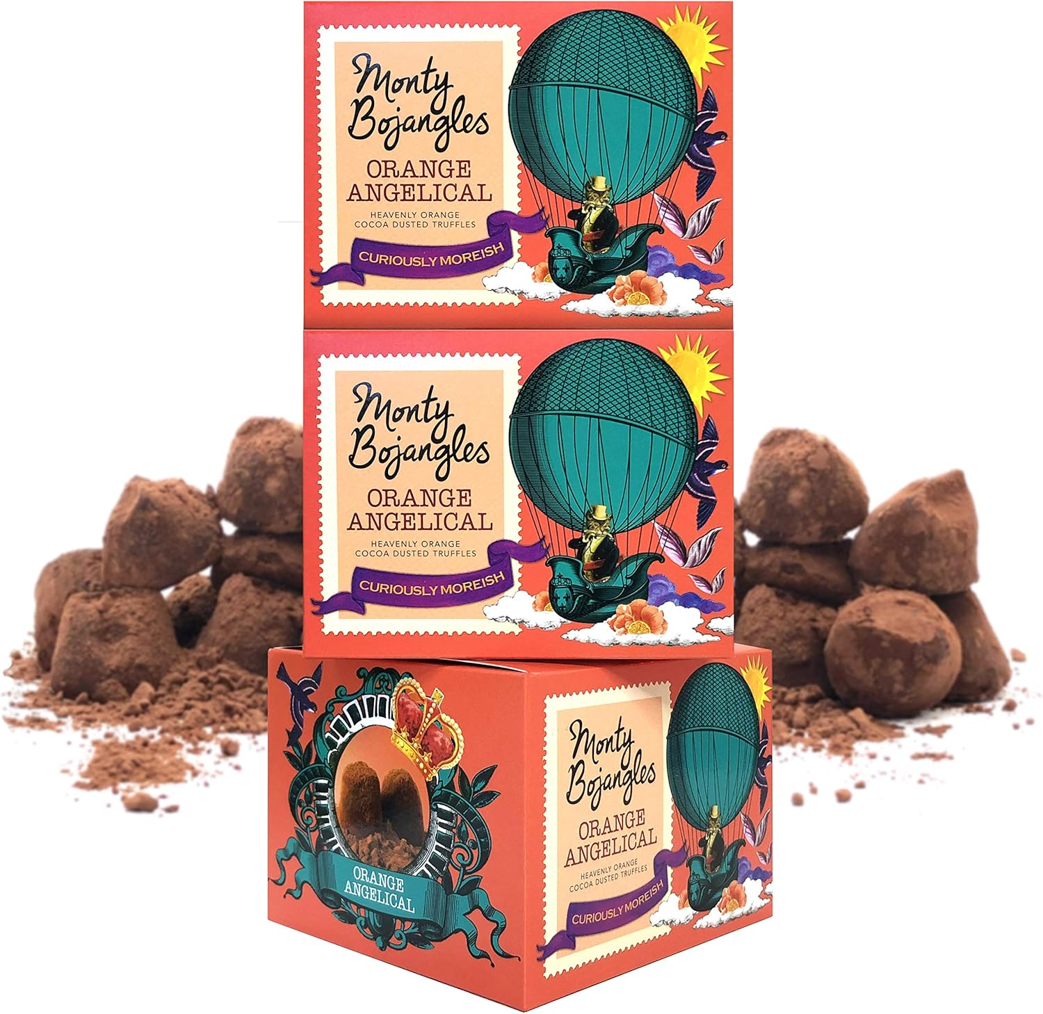 Monty Bojangles Orange Angelical Cocoa Dusted Truffles, 3 x 100g Gift