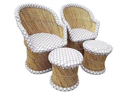 Ecowoodies Leather Luxury Indoor Stool Set Of 2 Chairs