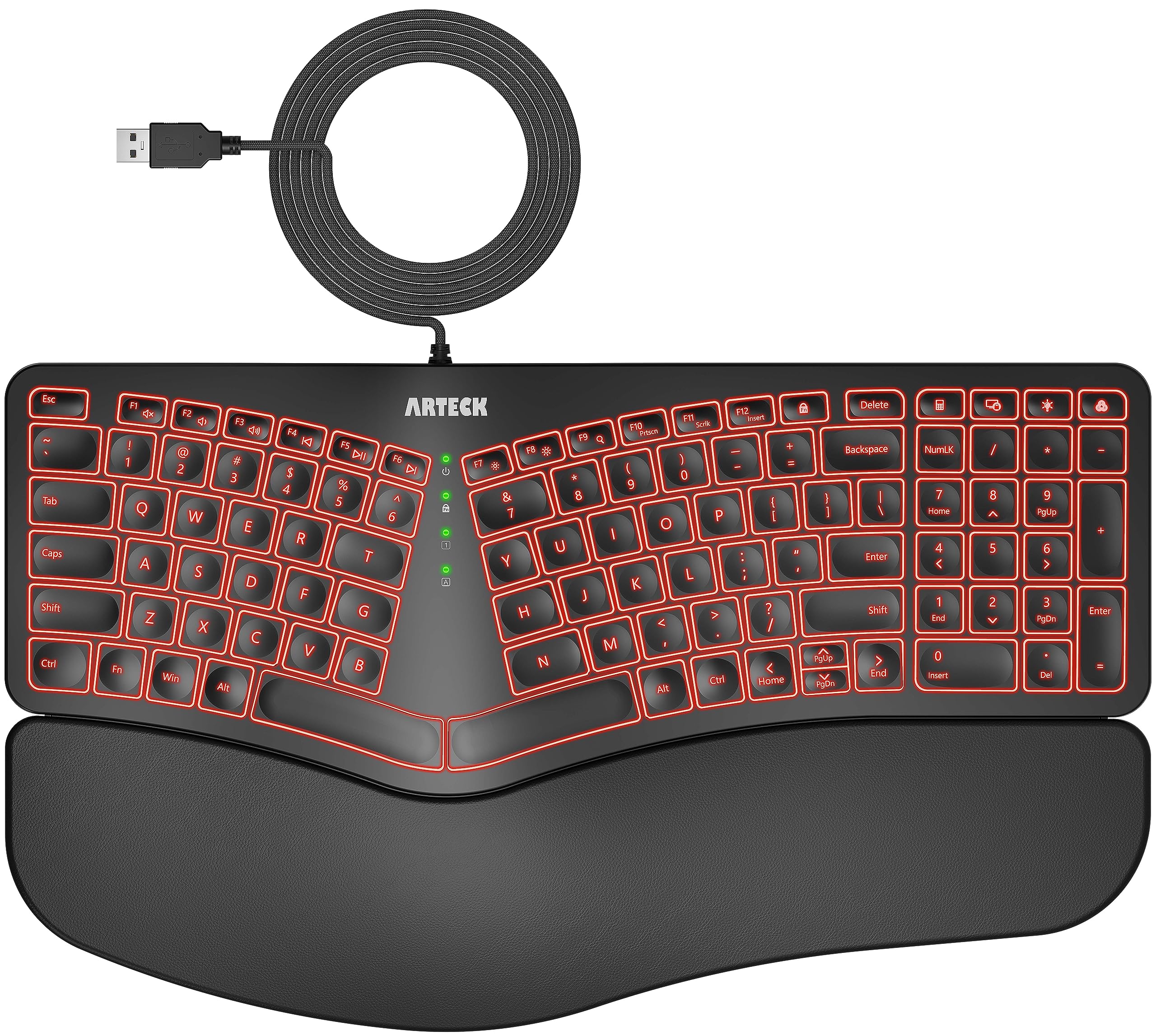 Keyboard Arm Color Mua Ergonomic USB Wired Keyboard with Cushioned Wrist & Palm Rest ...