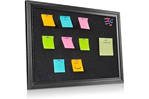 SKL Products Black Cork Board - 30" x 20" Large, Framed Bulletin Boards for School, Home, Kitchen & Office Walls