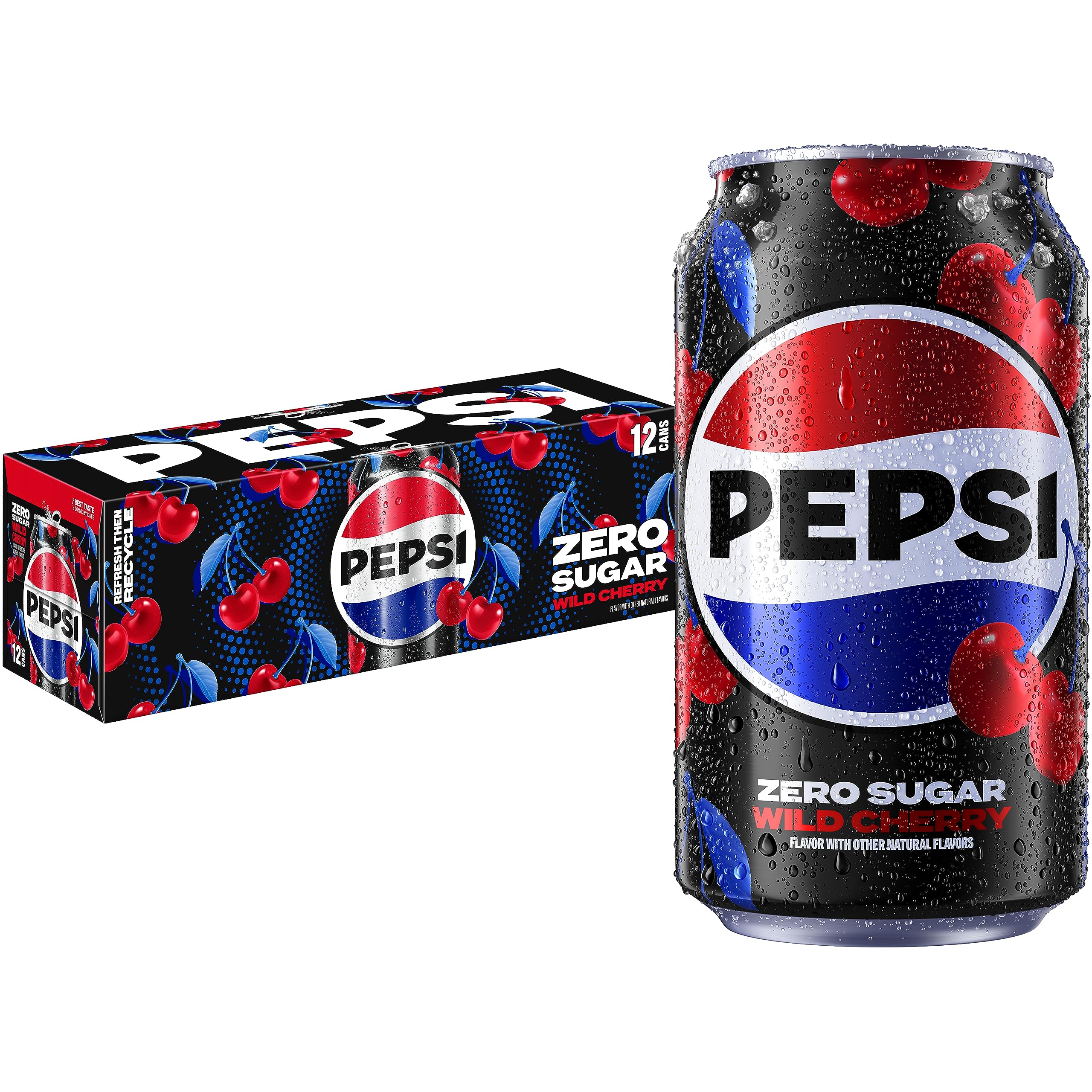 Pepsi Zero Sugar Cola Soda Wild Cherry 12 Fl Oz Cans Pack Of 12 Pepsi Zero Sugar Cola Soda Wild Cherry 12 Fl Oz Cans Pack Of 12