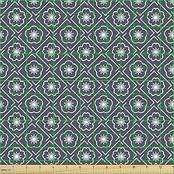Ambesonne Japanese Fabric by The Yard, Checked Like