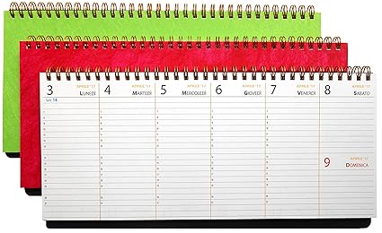 Set 3 Pz Planning 2018 Agenda Da Tavolo 30x14cm Sottomano Planner Calendario