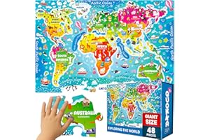 Quokka Giant Floor Puzzles for Kids Ages 3-5 - 2x3 Feet 48 Piece Puzzles for Kids Ages 4-8 - Educational Toys on Large Puzzle