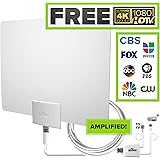 Mohu Leaf 50 Indoor HDTV Antenna, Amplified, 60 Mile Range, Original Paper-thin, Reversible, Paintable, 4K-Ready, 16 Foot Detachable Cable, Premium Materials for Performance, USA Made, MH-110599