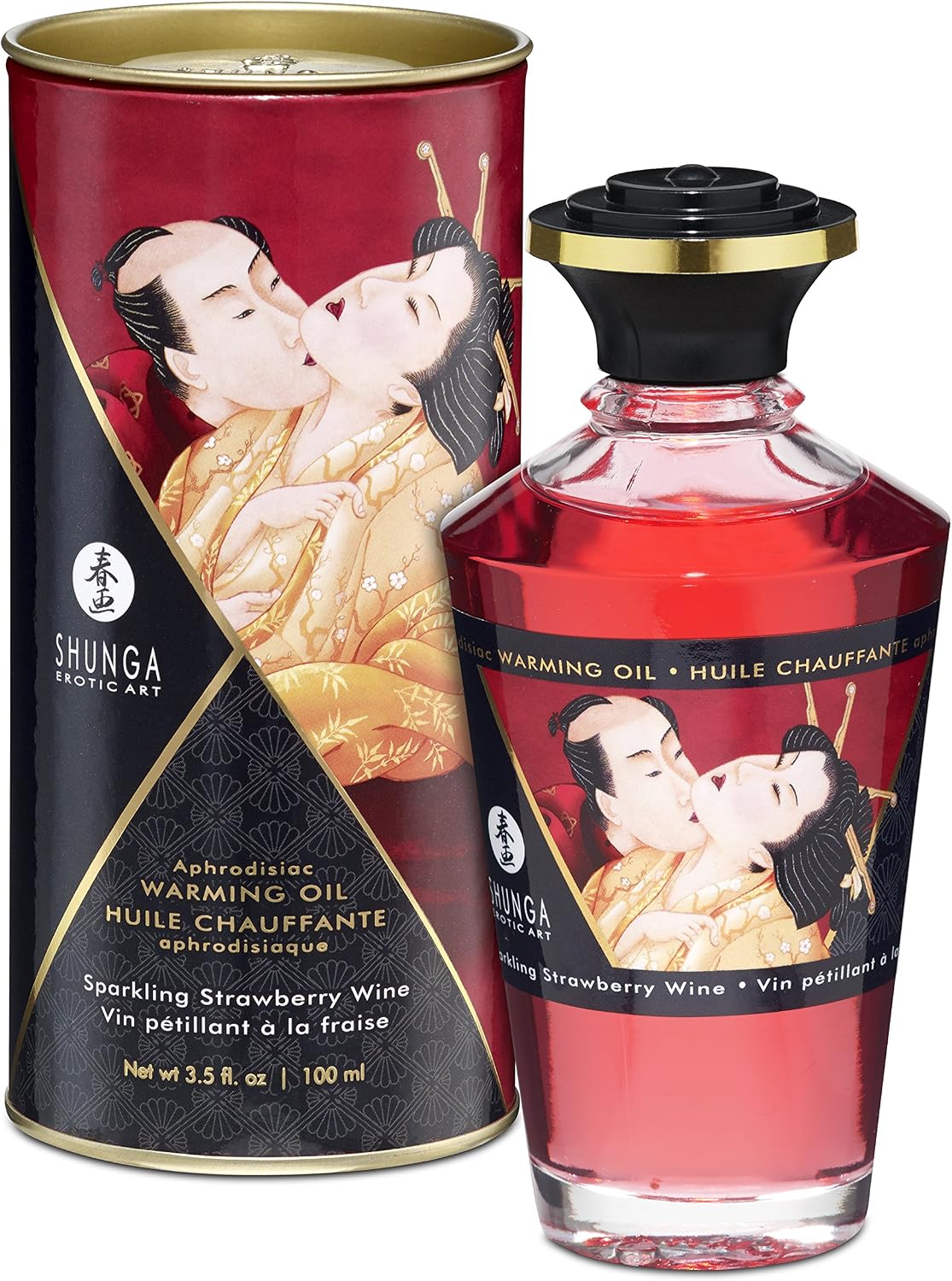 Shunga Strawberry Wine Aphrodisiac Heating Oil, 9022088, Transparent, 3.5 ml (Pack of 1)