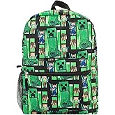 Bioworld Minecraft Creeper All-Over Print 18" Backpack
