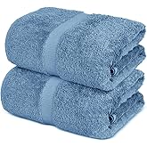 Towel Bazaar Premium Turkish Cotton Super Soft and Absorbent Towels (2-Piece Bath Sheet Towel, Wedgwood), 35" x 70"