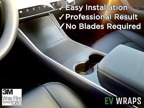 Ev Wraps Tesla Model 3 Center Console Wrap Carbon Fiber