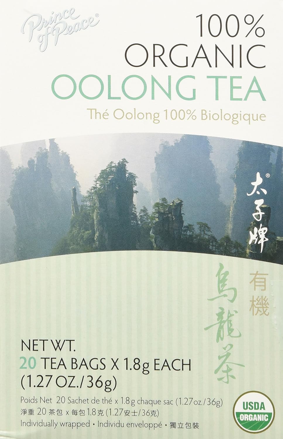 Organic Oolong Tea Prince Of Peace 20 Tea Bags. 1.27 oz, Pack of 20