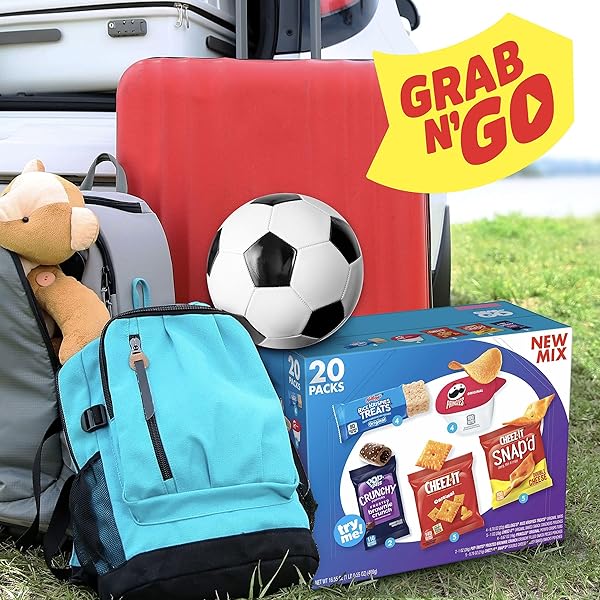 CHEEZ-IT, RICE KRISPIES TREATS, PRINGLES, CHEEZ-IT SNAP’D, POP-TARTS CRUNCHY POPPERS, KIDS SNACKS, SWEET AND SALTY VARIETY PACK (20 PACKS)