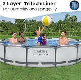 Bestway BW56416GB-21 12 ft Steel Pro Round Frame Pool with Filter Pump view 3