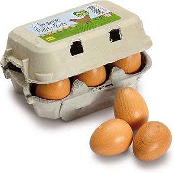 Erzi Comida para jugar: Huevos marrones - una caja de seis: Amazon.es: Juguetes y juegos