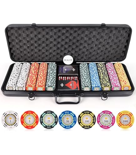 Brybelly Poker Chip Clay Composite 14g: Set Da 50 Fiches Non Denominazionali, Tricolore, Per Tornei E Cash Game