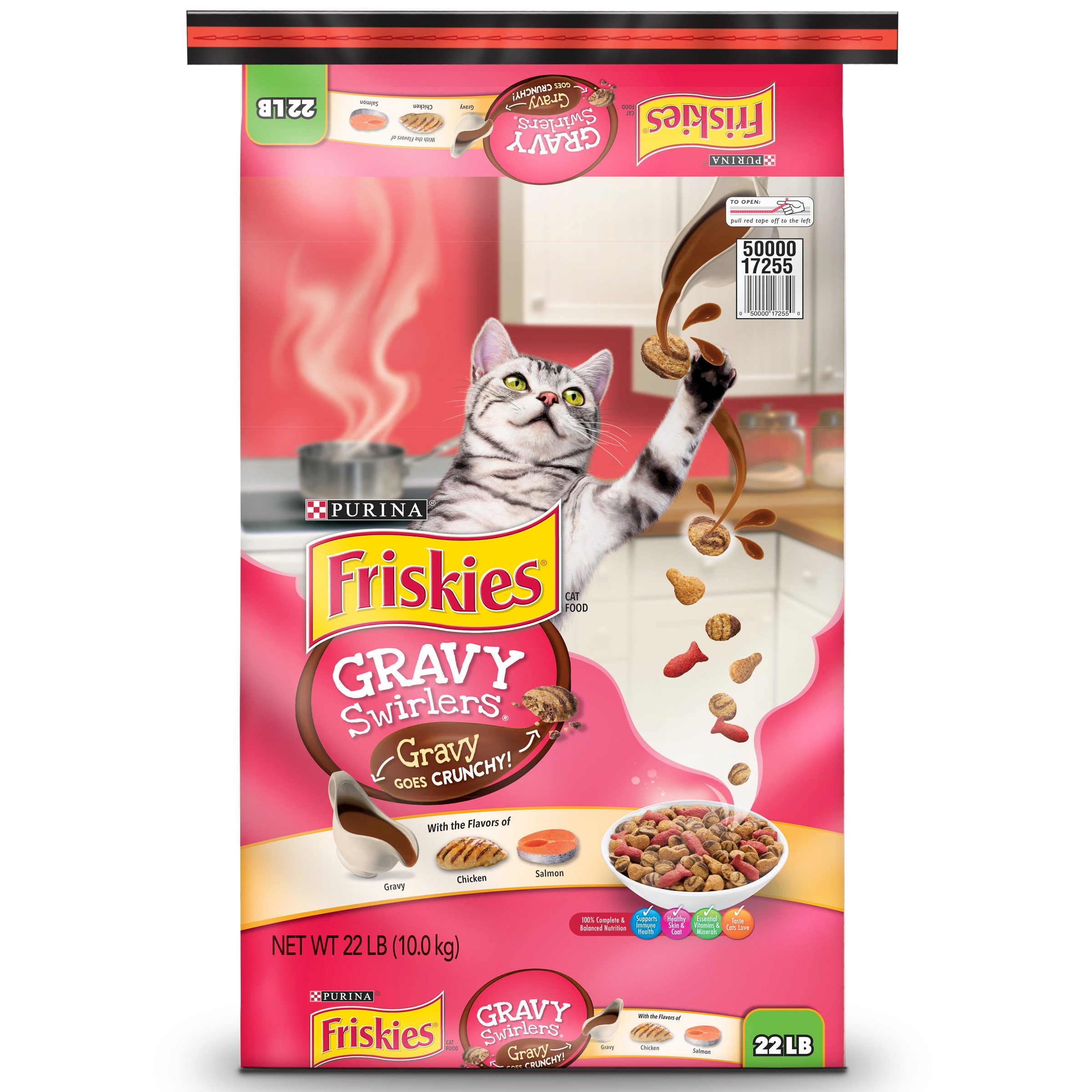 Purina Friskies Dry Cat Food, Gravy Swirlers 22 lb. Bag The Cat Site