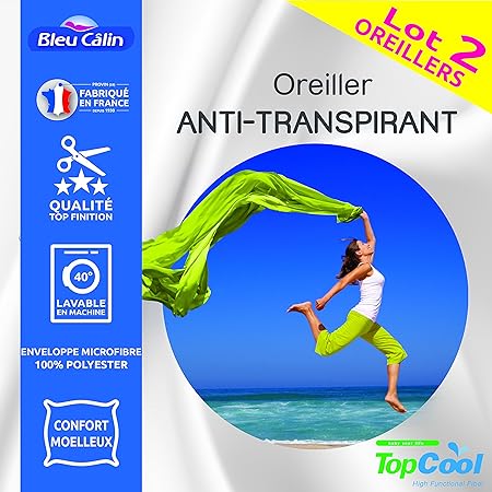 Bleu Calin Topcool Anti Perspiration Pillow 60 X 60 Cm Pack Of 2 Amazon Co Uk Kitchen Home