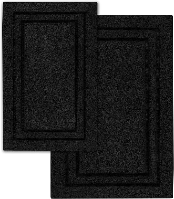 Superior 2Pack Bath Rugs, Premium 100 Combed Cotton with