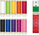 Gütermann Sewing Thread Set 10 Spools 100m Strong Colors + Measuring Tape view 4