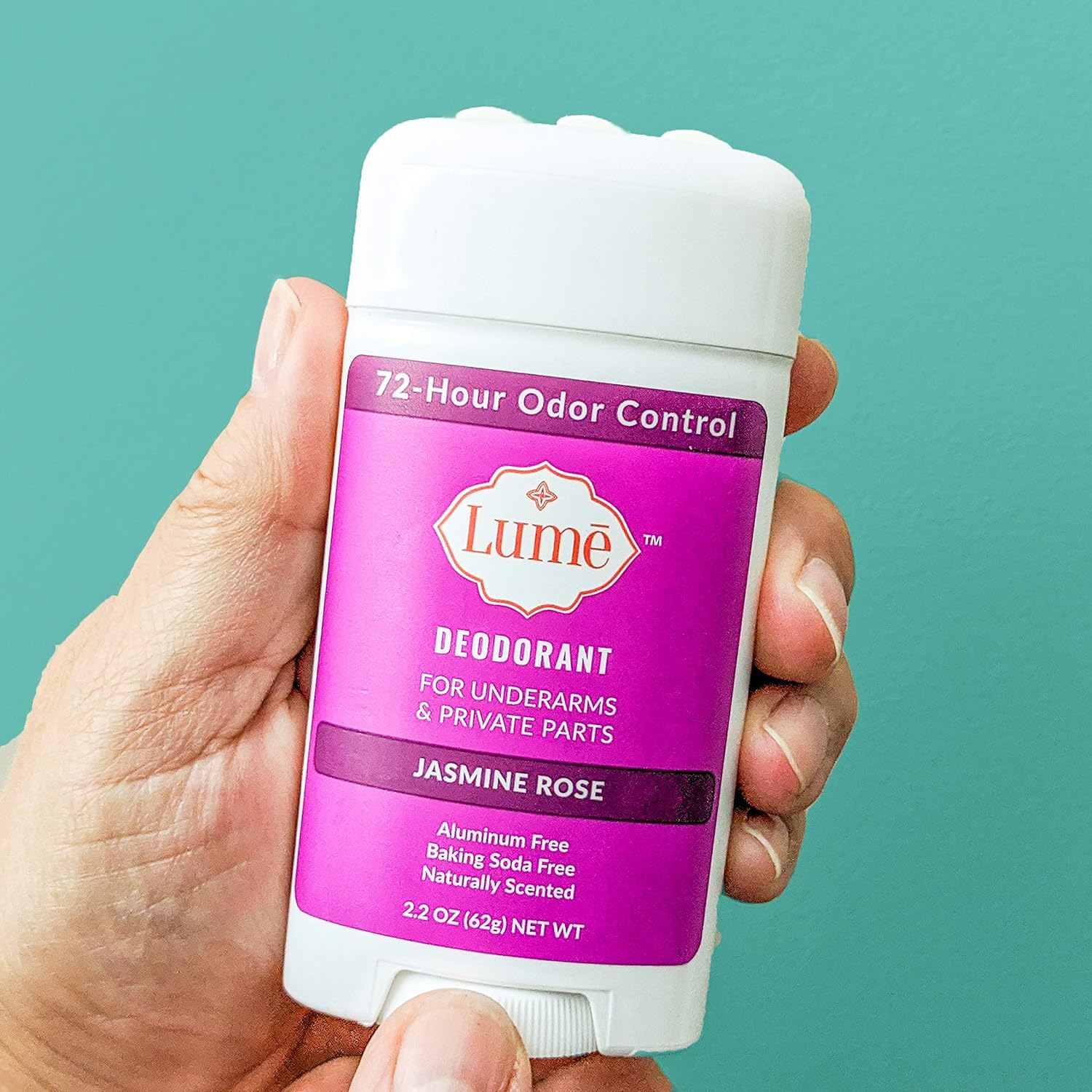 Lume Natural Deodorant - Underarms and Private Parts - Aluminum-Free, Baking Soda-Free, Hypoallergenic, and Safe For Sensitive Skin - 2.2 Ounce Stick (Jasmine Rose) : Beauty