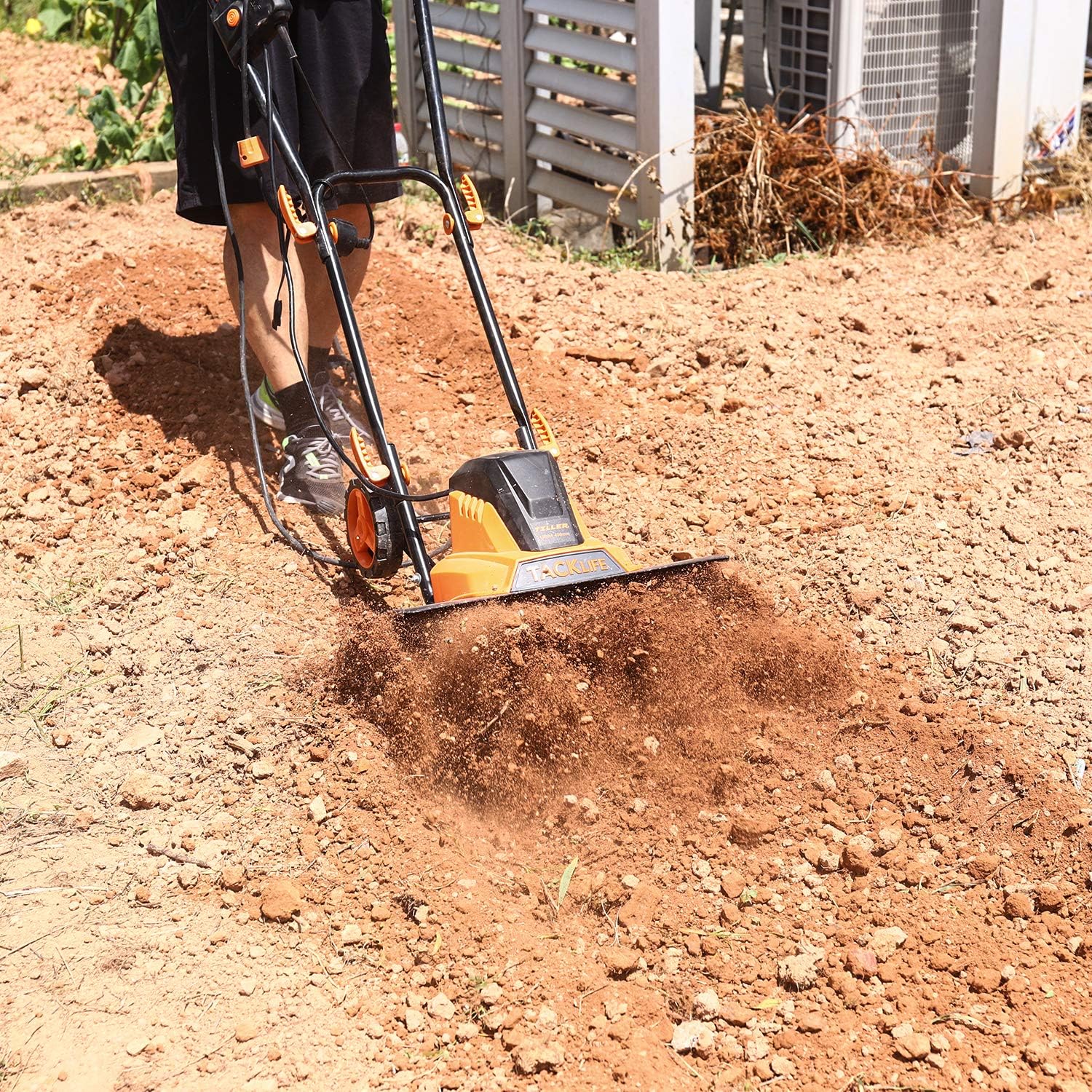 TACKLIFE Advanced Tiller, 18-Inch Electric Tiller, 13.5 Amp, Removable Blade, Adjustable Working Width(18''/12.5''), 8'' Tilling Depth, Foldable Handle, Adjustable Wheels, Tiller Cultivator - TGTL01A : Garden & Outdoor