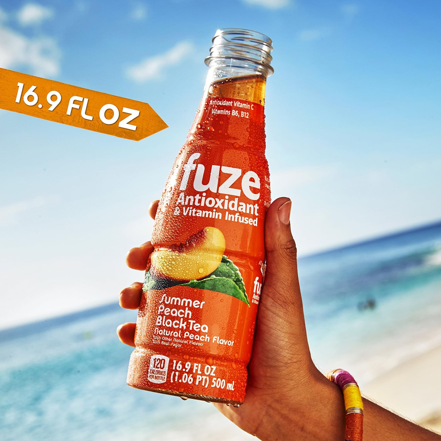 Fuze Peach tea bottle, 16.9floz (080793811557)