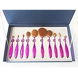Goldrose 10pcs Oval Mermaid Multipurpose Toothbrush Powder Makeup Brush Set Tool