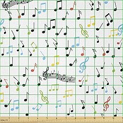 Ambesonne Music Fabric by The Yard, Symbolic Music