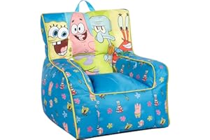 Idea Nuova Nickelodeon Spongebob Squarepants Toddler Nylon Bean Bag Chair with Piping & Top Carry Handle Large