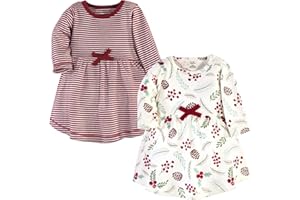 Touched by Nature Baby-Girls Organic Cotton Short-Sleeve and Long-Sleeve Dresses