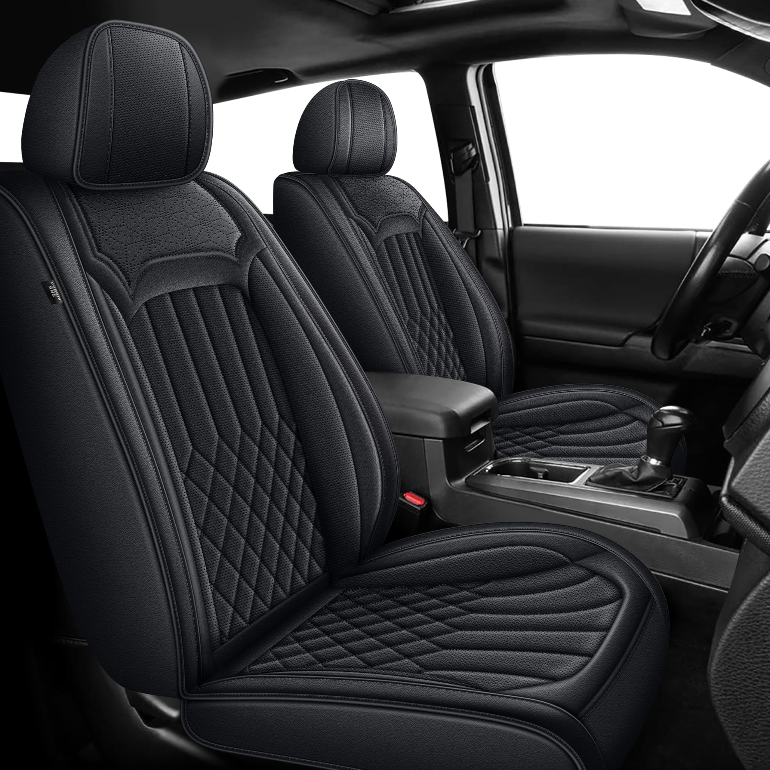 Photo 1 of ***ONLY FRONT SEATS***IKABEVEM Seat Covers Custom Fit Toyota Tacoma 2024-2025 2026 Double Crew Extended Access Cab Truck Pickup Front Car Seat Covers(2PCS Front, Black)