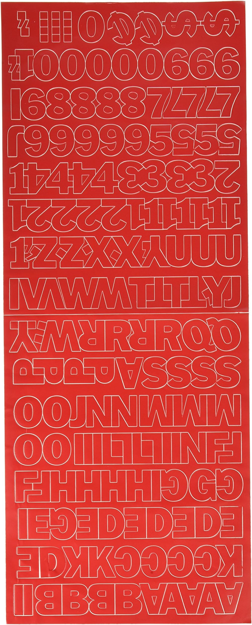 Graphic Products Duro 1-inch Gothic Vinyl Letters and Numbers Set, Red