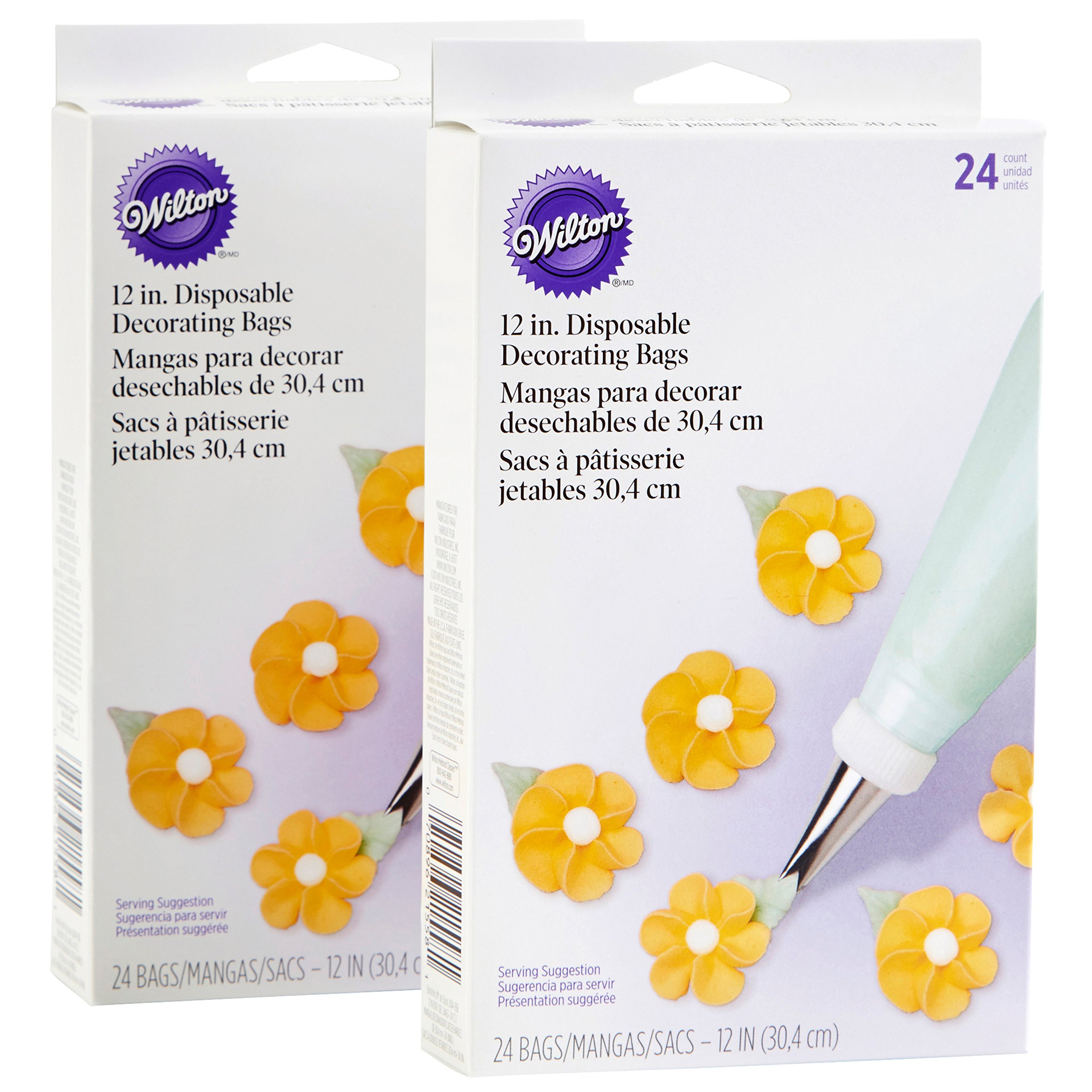 Wilton Disposable Decorating Piping Bags, 30.4cm (12in), 12 Pieces, Multipack of 2