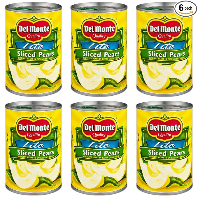 Del Monte lite Extra Light syrup sliced pears (024000167303)