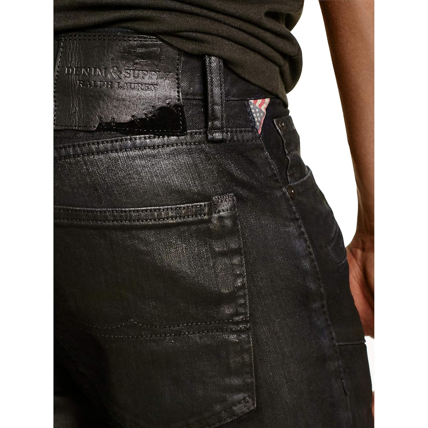Denim Supply Ralph Lauren Mens Prospect Slim Fit Moto Jeans 34x32 Tyson Black Jeans Men