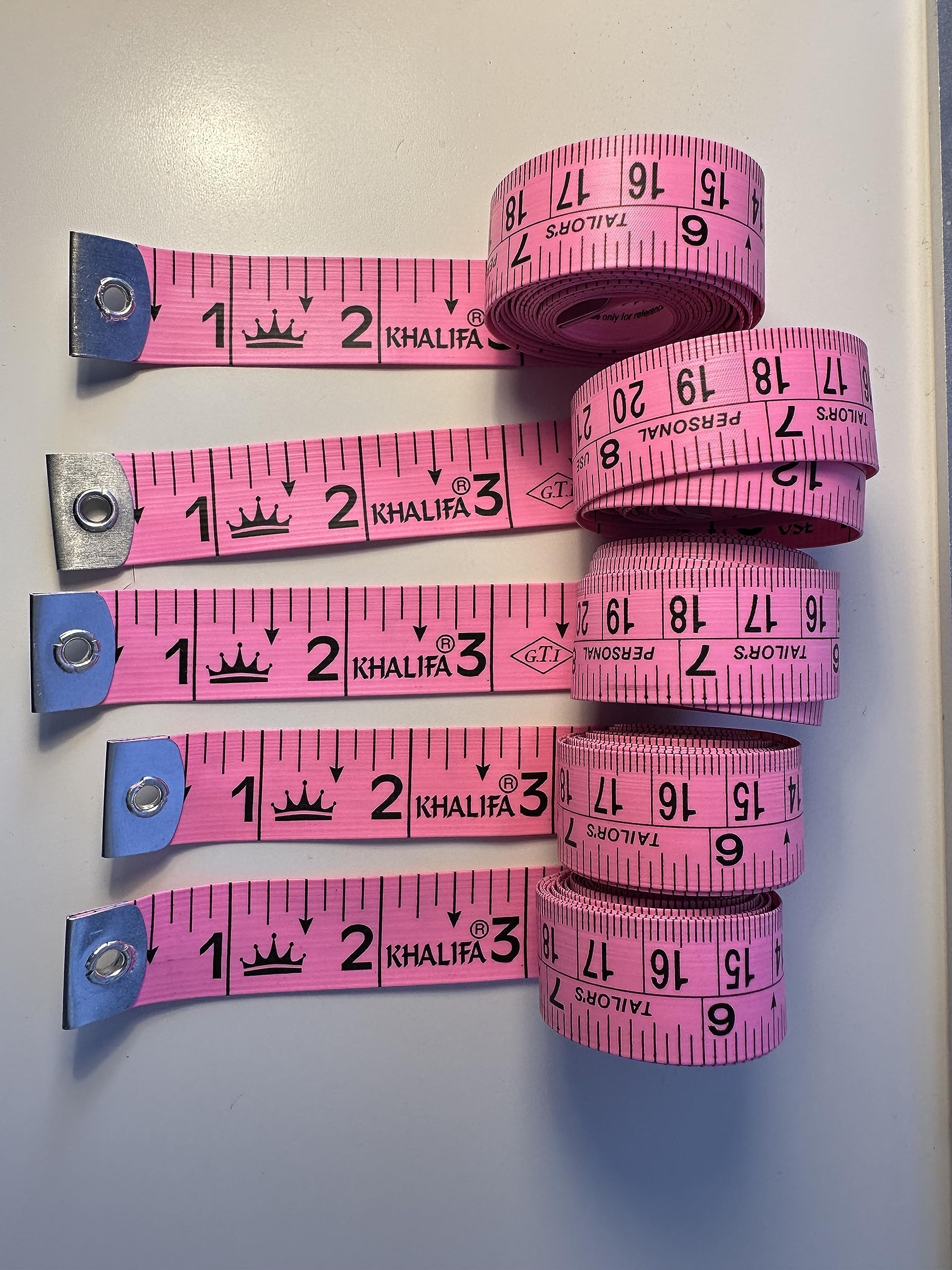 5 pack measuring tape - Pink