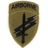 Civil Affairs and Psychological Operations OCP Patch with Airborne Tab and Hook Fastener (EA)