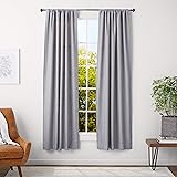 AmazonBasics 5/8 Inch Curtain Rod with Knob Finials - 28 to 48 Inch, Dark Bronze