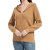Tronjori Womens Zip up Hooded Cardigan Knitted Hoodies Raglan Sleeve Sweaters Jacket Outerwear Fall Winter(M,Camel)