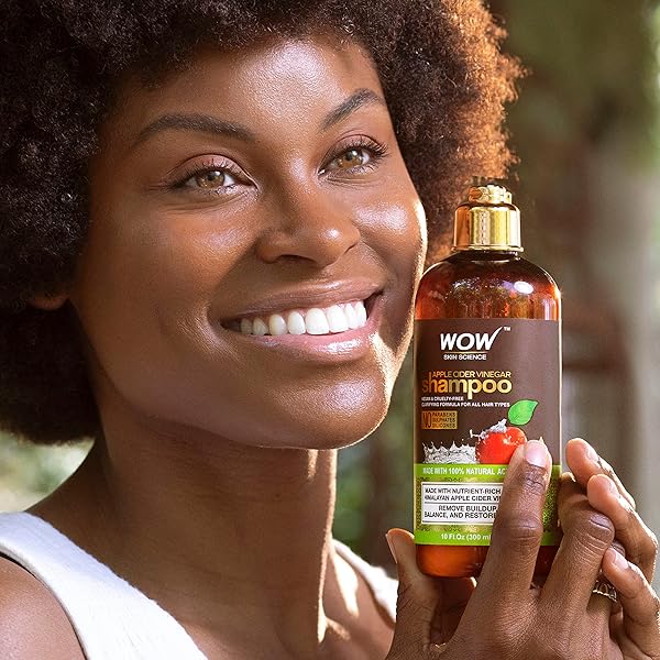 WOW SKIN SCIENCE APPLE CIDER VINEGAR SHAMPOO – HAIR GROWTH SHAMPOO FOR THINNING HAIR, HAIR LOSS & DANDRUFF SHAMPOO – PARABENS & SULFATE FREE SHAMPOO – CLARIFYING SHAMPOO FOR BUILD UP PURIFYING SHAMPOO (10.14 FL OZ (PACK OF 1))